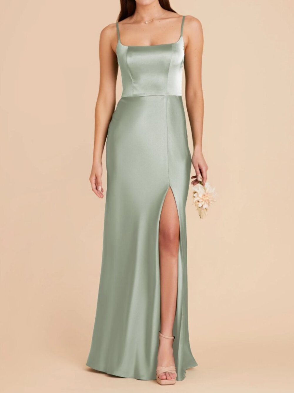Birdy Grey Matte Satin Sage Mai Dress (XS)